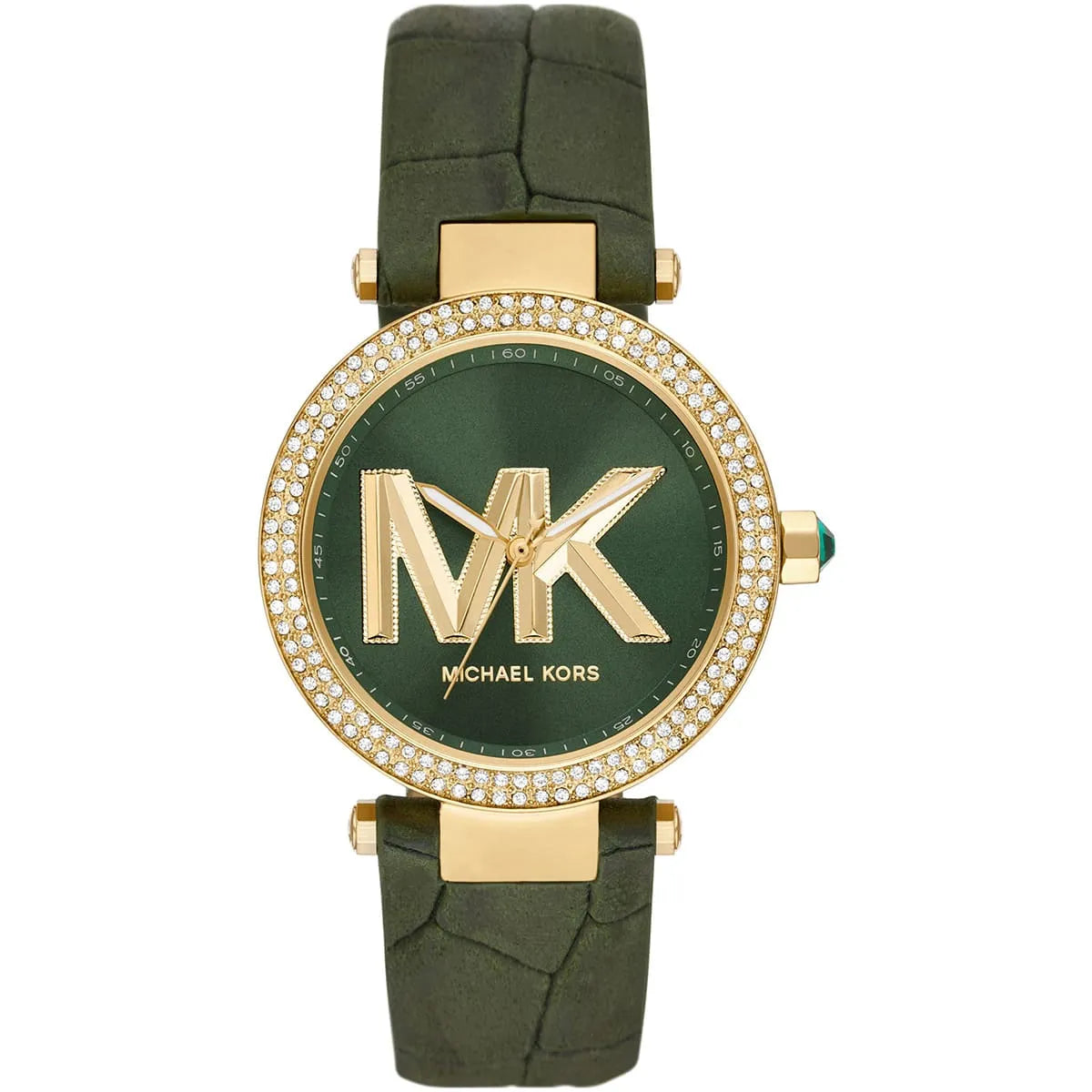 Michael Kors Parker Three-Hand Green Genuine Leather Women's Watch - MK4724 Hoofdafbeelding