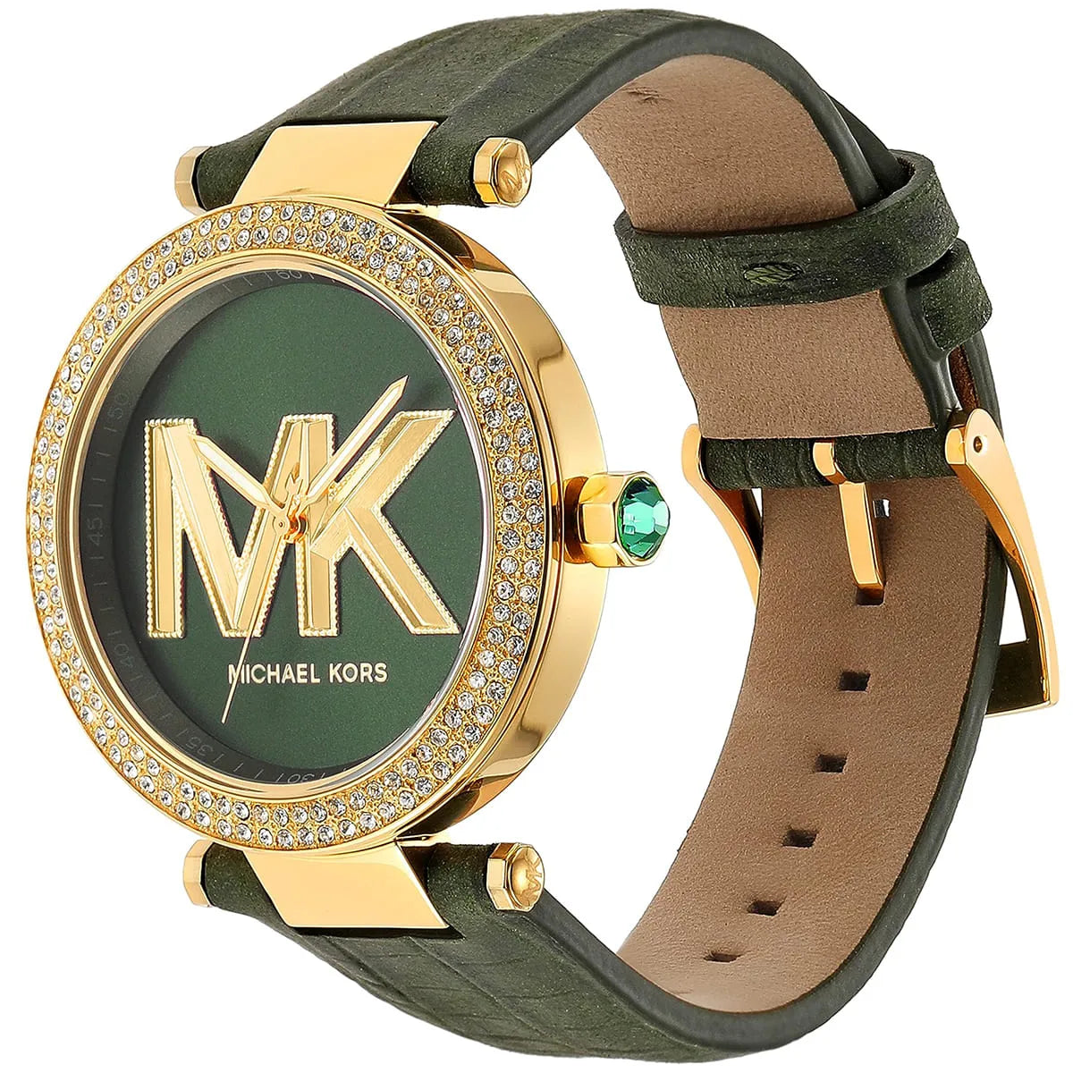 Michael Kors Parker dameshorloge met drie wijzers, groene band van echt leer - MK4724 Secundaire afbeelding