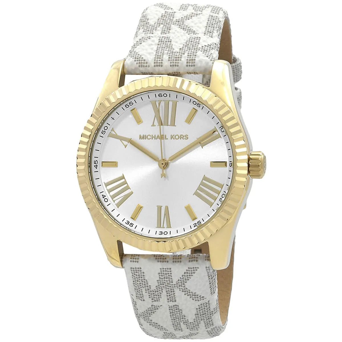Michael Kors Lexington dameshorloge met witte wijzerplaat en grijze band van echt leer - MK4746 Secundaire afbeelding