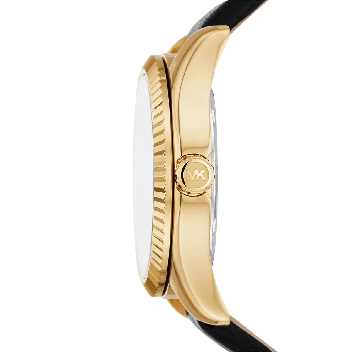Michael Kors Lexington dameshorloge met drie wijzers, goud en zwart, van echt leer - MK4748 Secundaire afbeelding