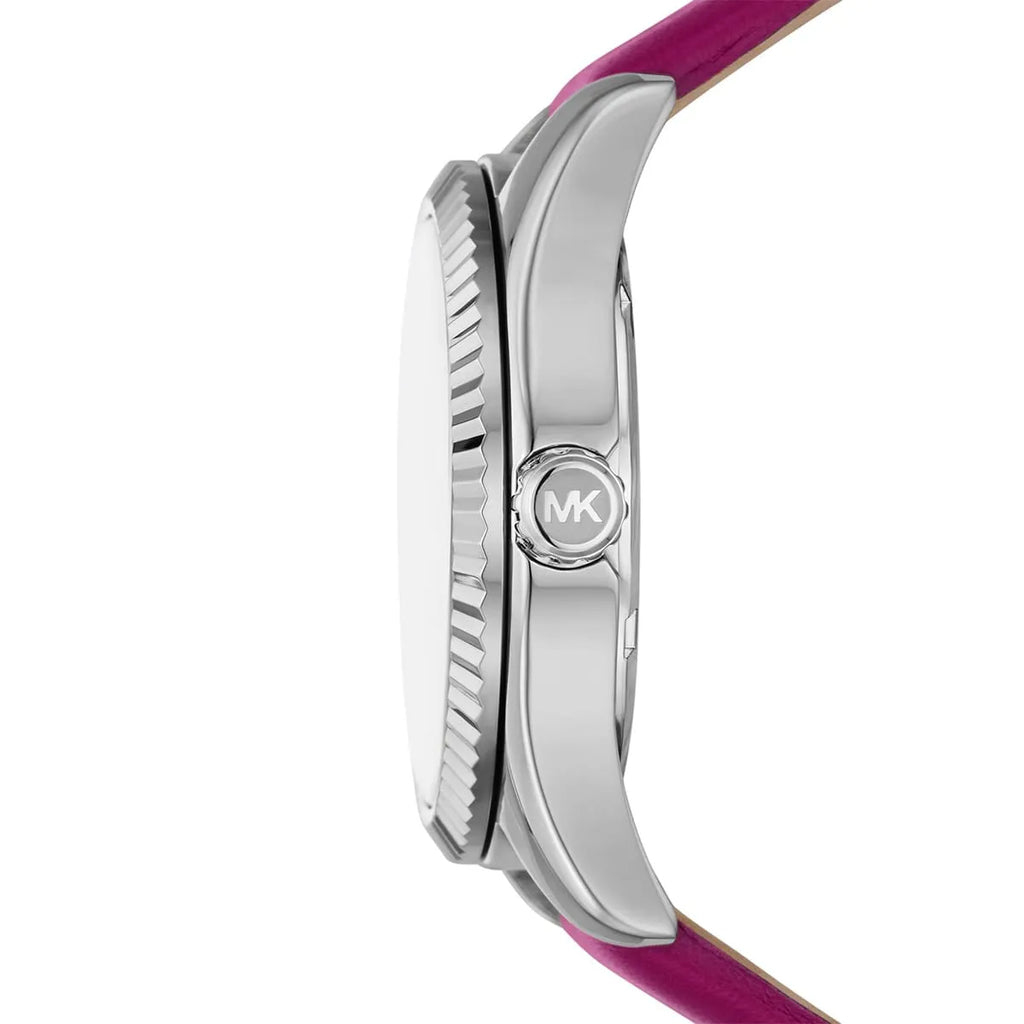 Michael Kors Lexington Silver-tone Pink Genuine Leather Women's Watch - MK4749