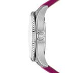 Michael Kors Lexington Silver-tone Pink Genuine Leather Women's Watch - MK4749
