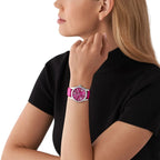 Michael Kors Lexington Silver-tone Pink Genuine Leather Women's Watch - MK4749