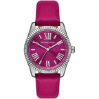 Michael Kors Lexington Silver-tone Pink Genuine Leather Women's Watch - MK4749