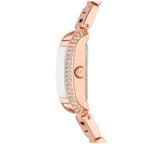 Michael Kors Mini Emery Pavé Rectangular Green MOP Dial Rose Gold Women's Watch - MK4868