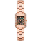 Michael Kors Mini Emery Pavé Rectangular Green MOP Dial Rose Gold Women's Watch - MK4868