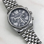 Michael Kors Chronograph Black Dial Silver Unisex Watch MK5708