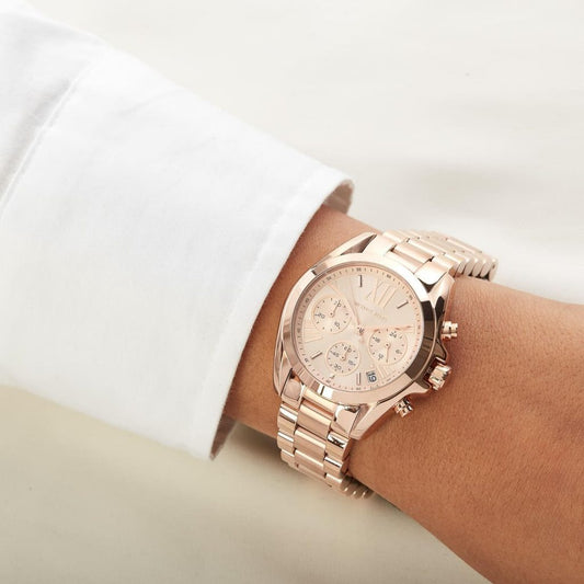 Michael Kors Bradshaw 36mm Rose Dial Rose Gold-Tone Chronograph Women's Watch MK5799