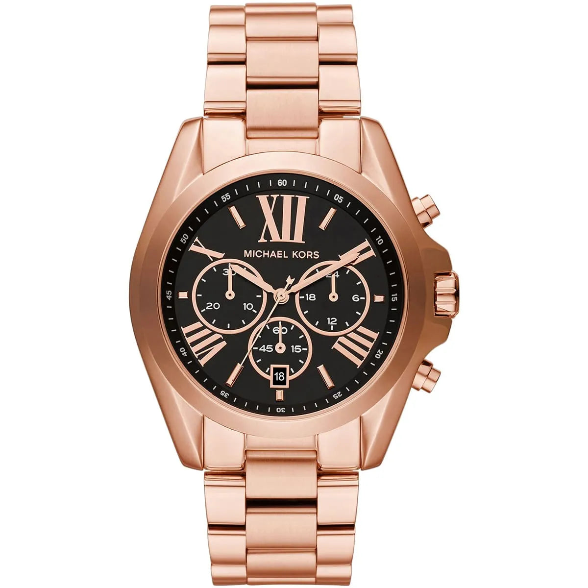 Michael Kors Bradshaw 43mm Black Dial Rose Gold-Tone Women's Watch MK5854