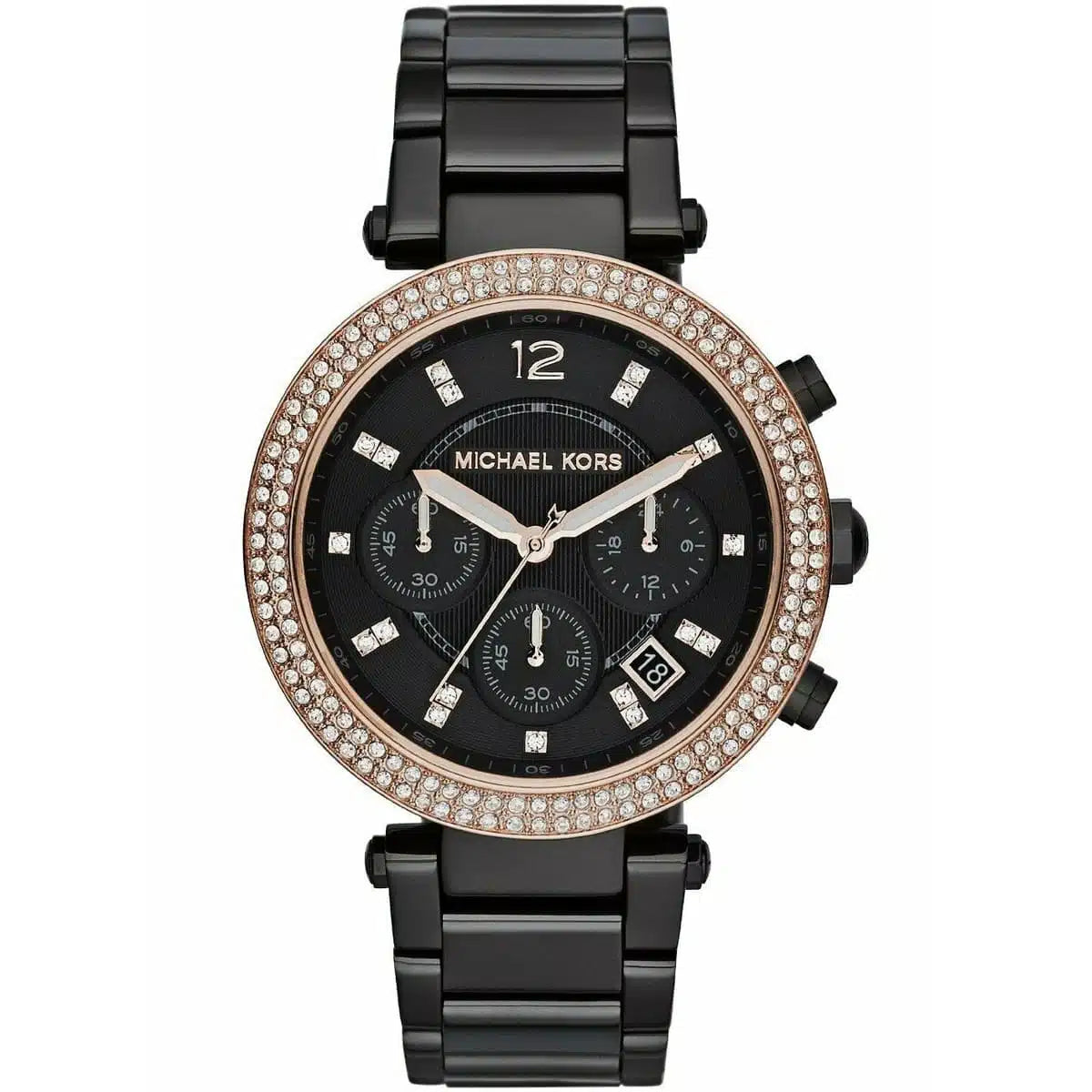Michael Kors Parker 39mm Black Dial Stainless Steel Chronograph Women's Watch MK5885