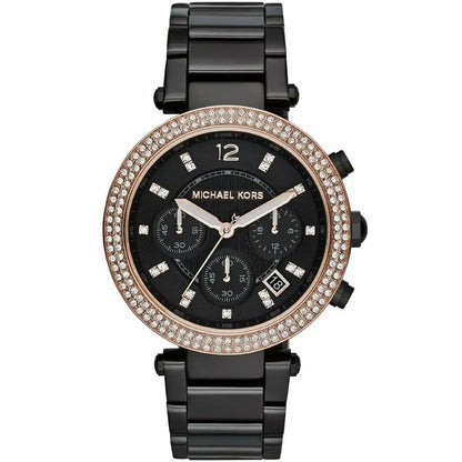 Michael Kors Parker 39mm Black Dial Stainless Steel Chronograph Women's Watch MK5885
