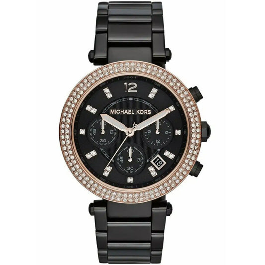 Michael Kors Parker 39mm Black Dial Stainless Steel Chronograph Women's Watch MK5885
