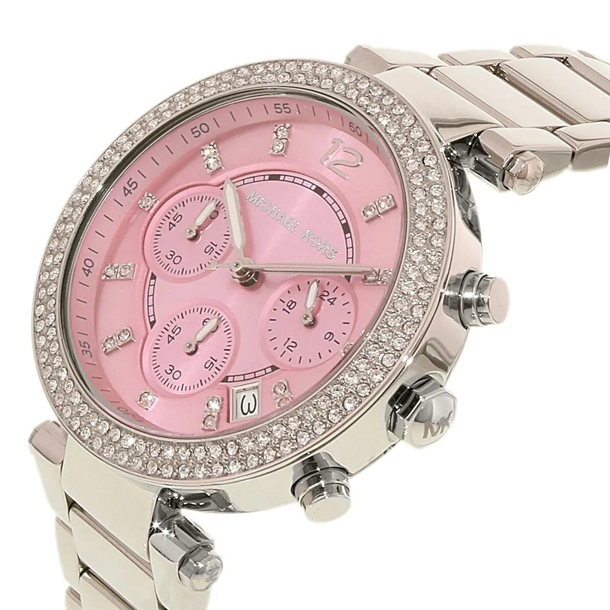 Michael Kors Parker dameshorloge met roze wijzerplaat en zilverkleurige afwerking - MK6105 Secundaire afbeelding