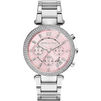 Michael Kors Parker Pink Dial Silver-Tone Women's Watch - MK6105