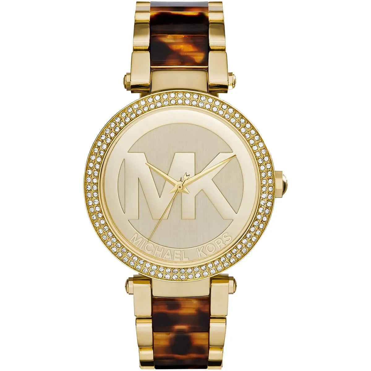 Michael Kors Parker dameshorloge van goud en schildpadacetaat - MK6109 Hoofdafbeelding
