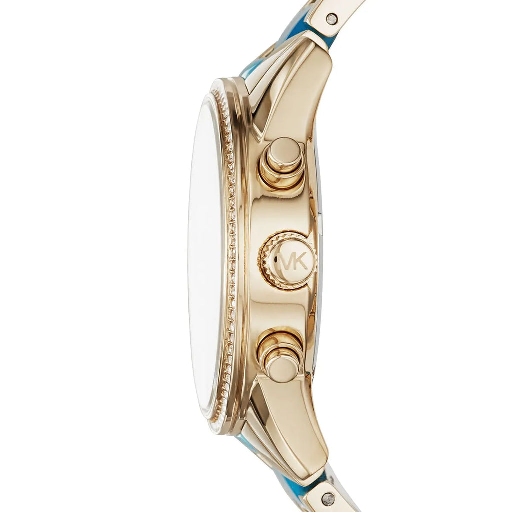 Michael Kors Ritz Chronograph Gold and Blue Women's Watch - MK6328