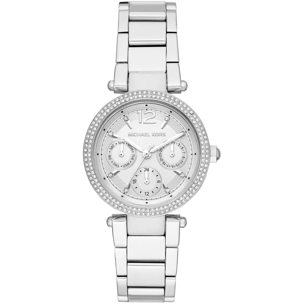 Michael Kors Parker Mini Multifunction White Dial Silver Women's Watch - MK6350 Hoofdafbeelding
