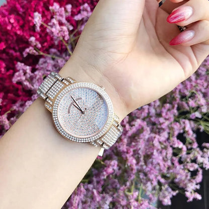 Michael Kors Darci 33mm Rose Gold Dial Rose Gold-Tone Pavé Women's Watch MK6548