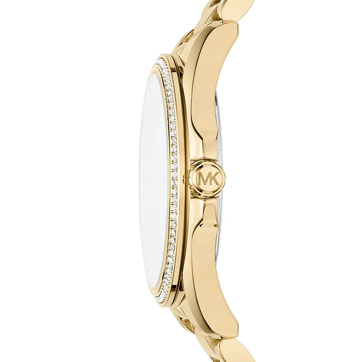 Michael Kors Bradshaw dameshorloge met kristallen lunette en goudkleurige afwerking - MK6555 Secundaire afbeelding