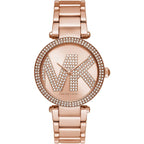 Michael Kors Parker Pavé Logo Dial Rose Gold Women's Watch - MK6660