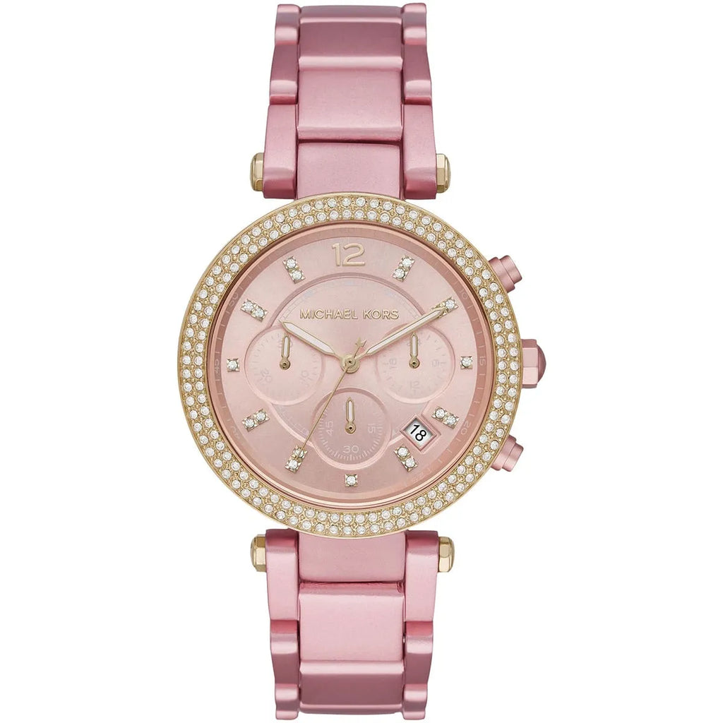 Michael Kors Parker Chronograph in Pink Aluminum Women's Watch - MK6806