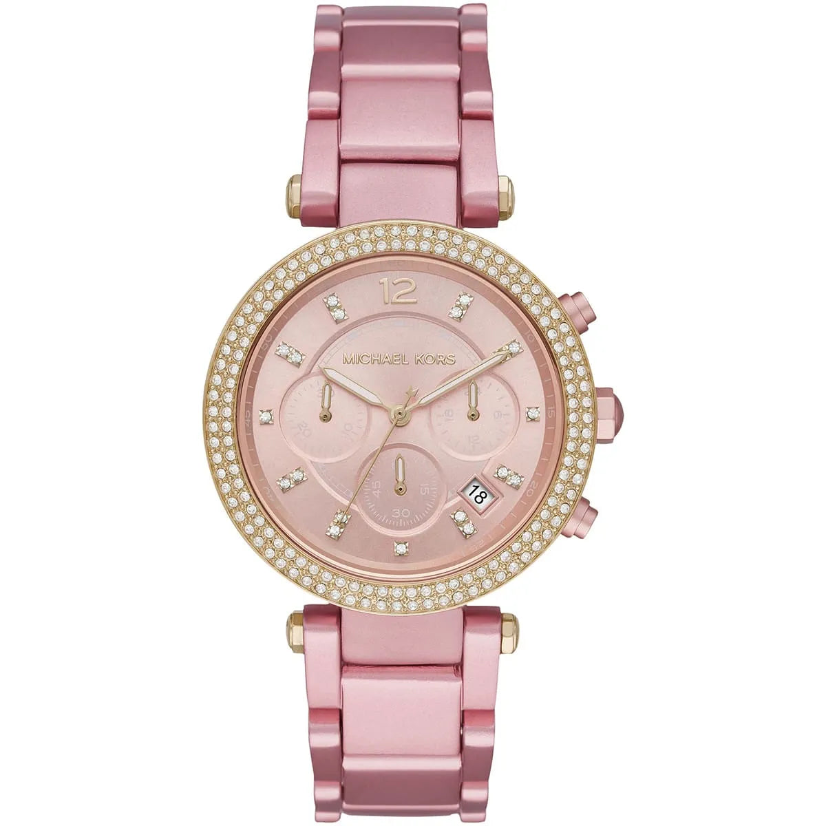 Michael Kors Parker Chronograph in Pink Aluminum Women's Watch - MK6806 Hoofdafbeelding