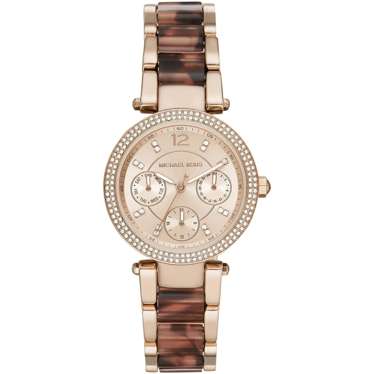 Michael Kors Parker Rose Gold-Tone and Acetate Women's Watch - MK6834 Hoofdafbeelding