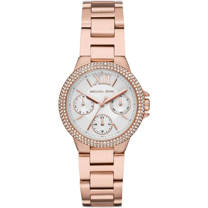Michael Kors Camille 33mm White Dial Rose Gold-Tone Chronograph Women's Watch MK6845