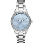 Michael Kors Layton Crystal Blue Dial SIlver Women's Watch - MK6847