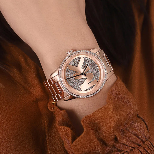 Michael Kors Ritz 41mm Rose Gold Dial Rose Gold-Tone Pavé Women's Watch MK6863