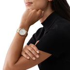 Michael Kors Layton White MOP Dial Gold Women's Watch - MK6870
