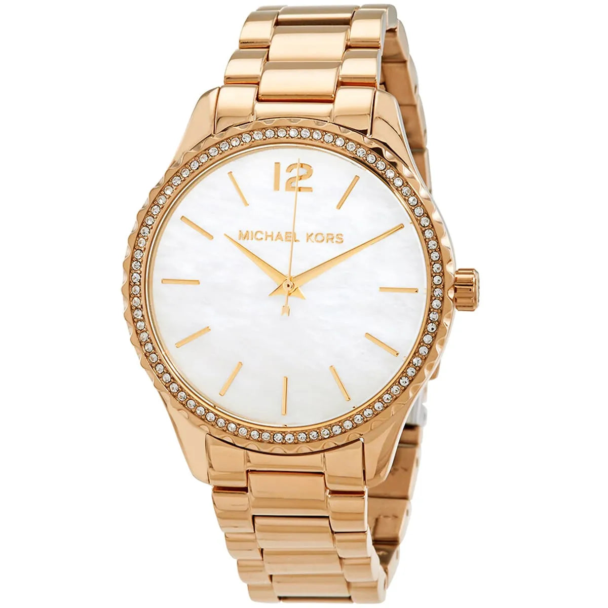 Michael Kors Layton dameshorloge met witte parelmoeren wijzerplaat en gouden accenten - MK6870 Secundaire afbeelding