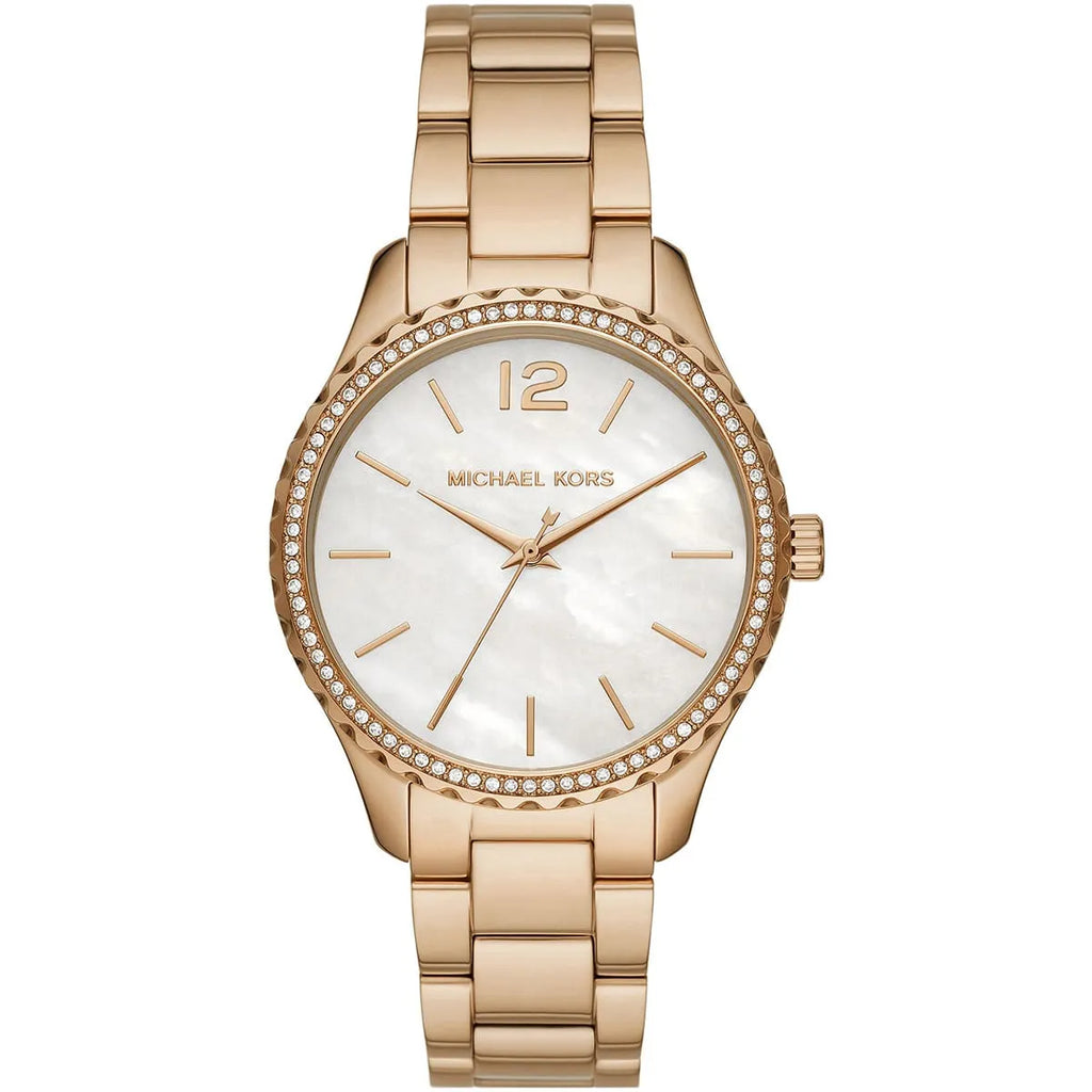 Michael Kors Layton White MOP Dial Gold Women's Watch - MK6870