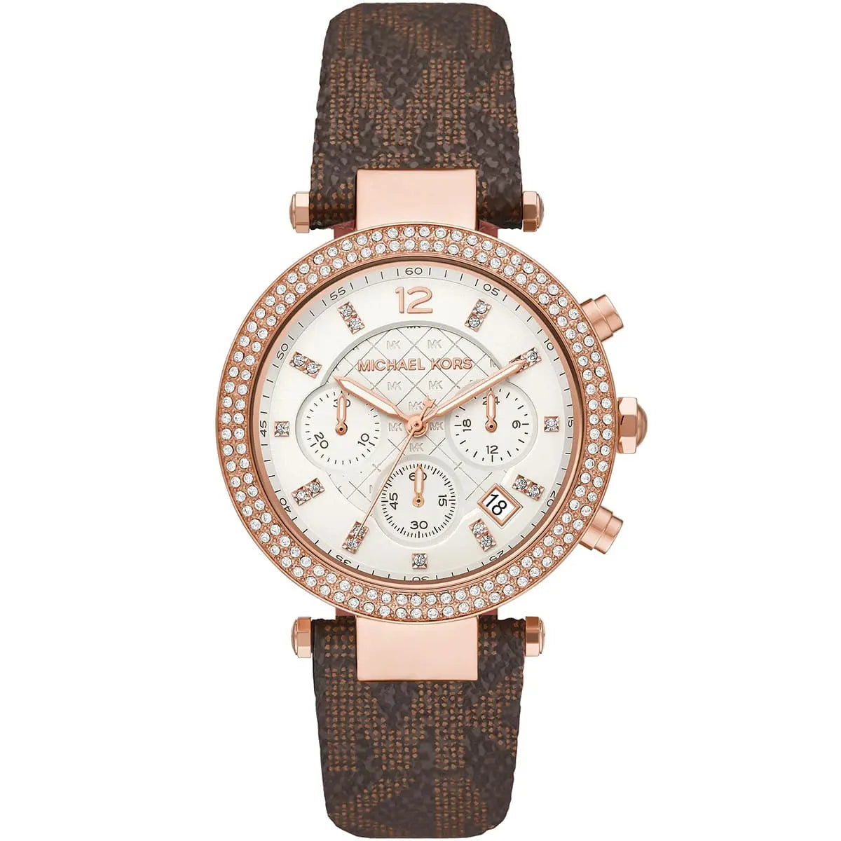 Michael Kors Oversized Parker Pavé dameshorloge in roségoudkleur - MK6917 Hoofdafbeelding