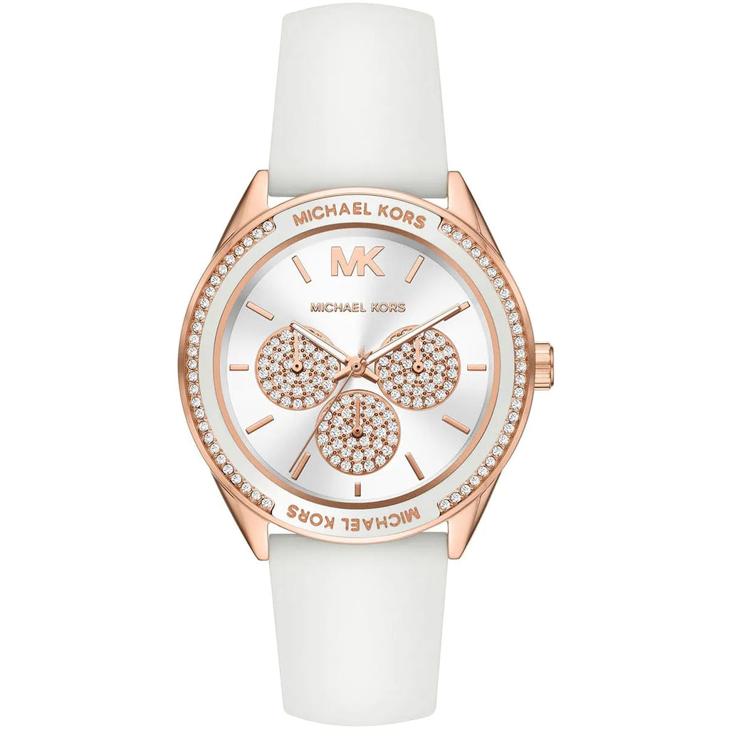 Michael Kors Oversized Sport Multifunction White Silicon Strap Women's Watch - MK6945