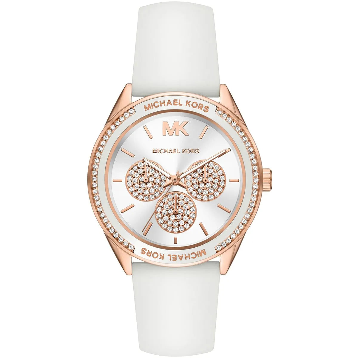 Michael Kors Oversized Sport Multifunction White Silicon Strap Women's Watch - MK6945 Hoofdafbeelding