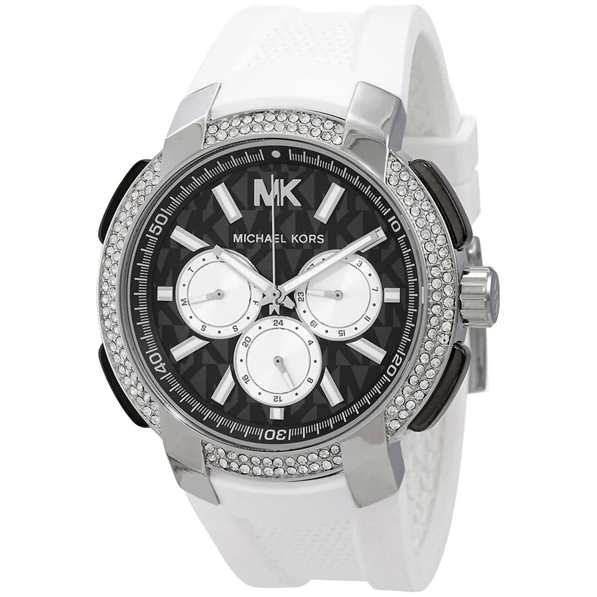 Michael Kors Sidney Multifunctioneel Dameshorloge met Zwarte Wijzerplaat en Witte Siliconen Band - MK6947 Secundaire afbeelding