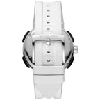 Michael Kors Sidney Multifunction Black Dial White Silicone Strap Women's Watch - MK6947