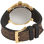 Michael Kors Sidney Logo Pattern Dial Brown Genuine Leather Women's Watch-  MK6948