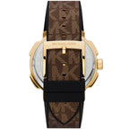 Michael Kors Sidney Logo Pattern Dial Brown Genuine Leather Women's Watch-  MK6948