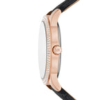 Michael Kors Tibby Multifunction Black Dial Black Genuine Leather Women's Watch - MK6968