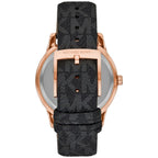 Michael Kors Tibby Multifunction Black Dial Black Genuine Leather Women's Watch - MK6968