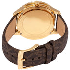 Michael Kors Runway Dive dameshorloge met pavé wijzerplaat, bruin gecoat canvas - MK6979