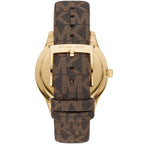 Michael Kors Runway Dive Pavé Dial Brown Coated Canvas Women's Watch - MK6979