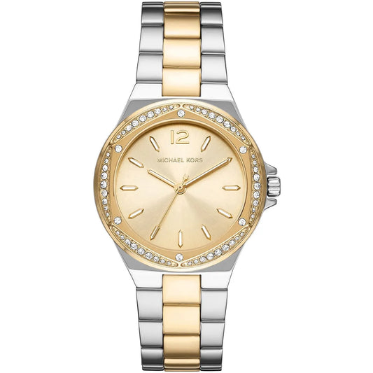 Michael Kors Lennox 37mm Gold Dial Two-Tone Pavé Women's Watch MK6988