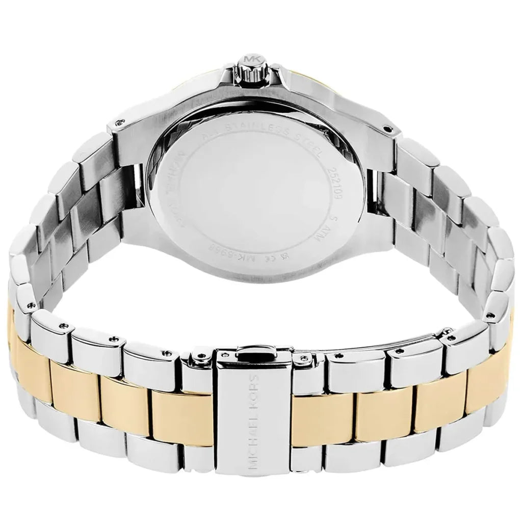 Michael Kors Lennox 37mm Gold Dial Two-Tone Pavé Women's Watch MK6988