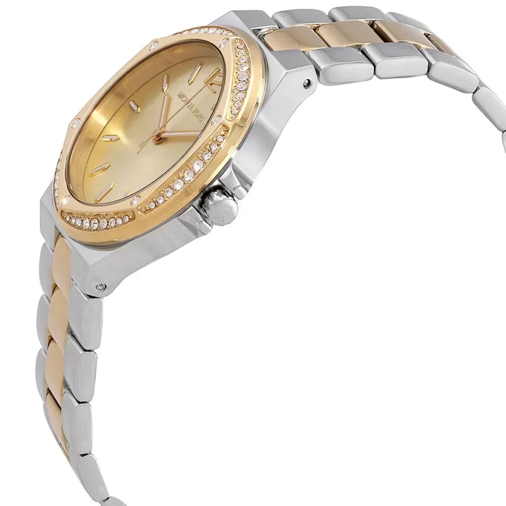 Michael Kors Lennox 37mm Gold Dial Two-Tone Pavé Women's Watch MK6988