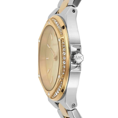 Michael Kors Lennox 37mm Gold Dial Two-Tone Pavé Women's Watch MK6988