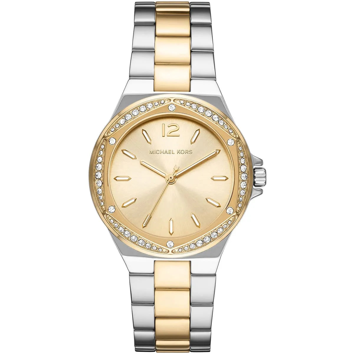 Michael Kors Lennox 37mm Gold Dial Two-Tone Pavé Women's Watch MK6988