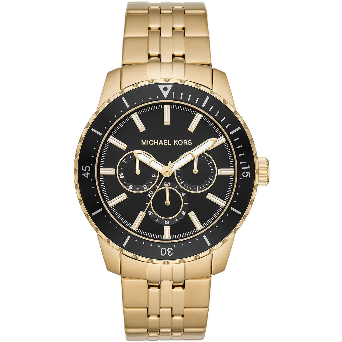 Michael Kors Cunningham Multifunctioneel Herenhorloge met Zwarte Wijzerplaat en Gouden Details - MK7154 Hoofdafbeelding
